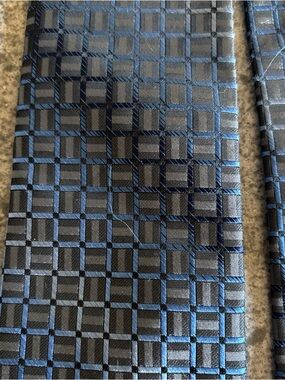 Stafford Black and Blue Checkerboard Silk Tie